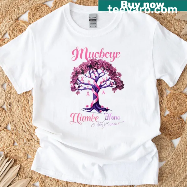 Tree of Life design honoring breast cancer awareness on t-shirt