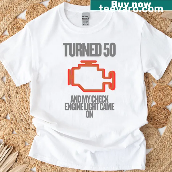 Funny t-shirt celebrating turning 50 with a cartoon design