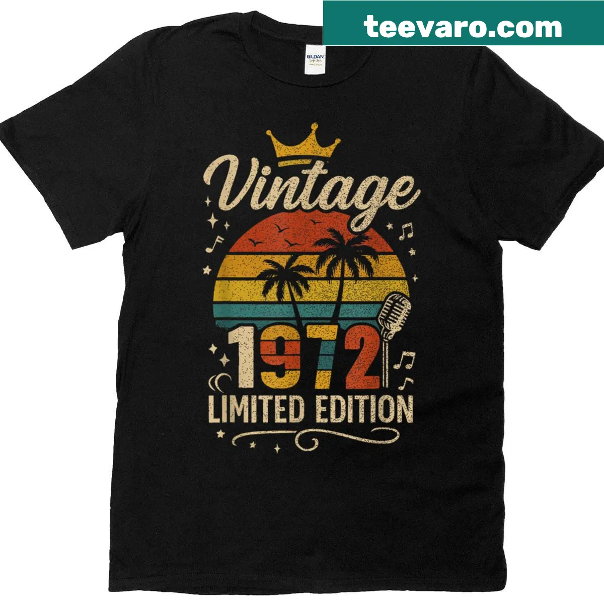 Limited edition vintage T-shirt celebrating the year 1972 — on a men's t-shirt