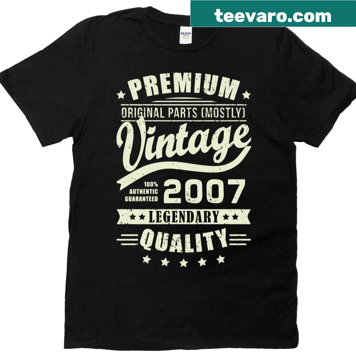 Funny retro T-shirt celebrating 2007 with a humorous graphic — on a men's t-shirt