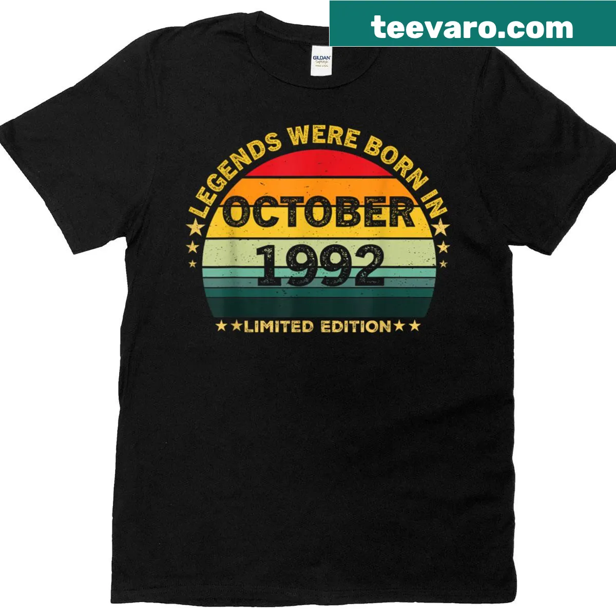 Vintage birthday t-shirt celebrating October 1992 births — on a men's t-shirt