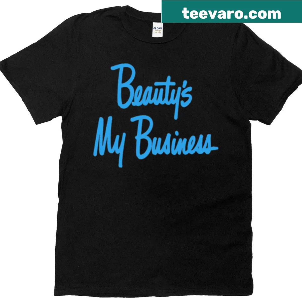 Vintage-style T-shirt with the phrase 'Beauty's My Business' in stylish typography — on a men's t-shirt