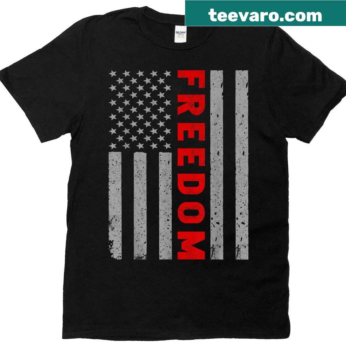 Vintage USA flag patriotic t-shirt design — on a men's t-shirt