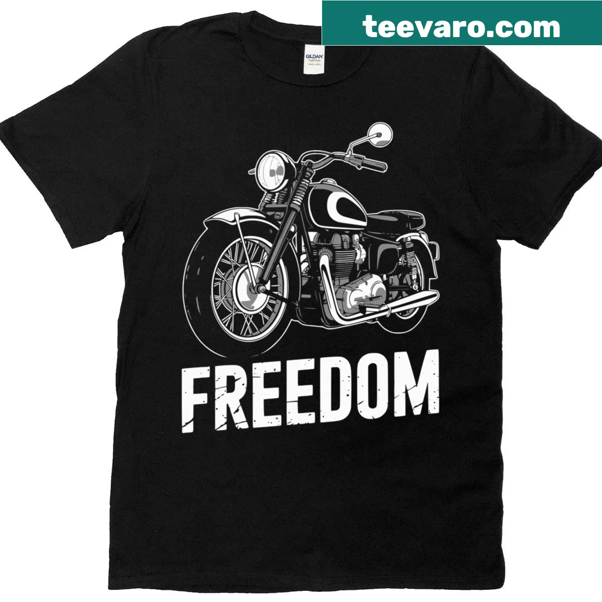 Vintage T-shirt featuring a classic motorcycle graphic for bikers — on a men's t-shirt