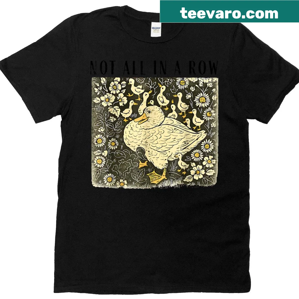 Funny mama ducks t-shirt with a vintage retro design — on a men's t-shirt