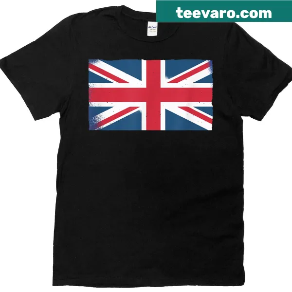 Distressed Union Jack flag t-shirt with vintage design