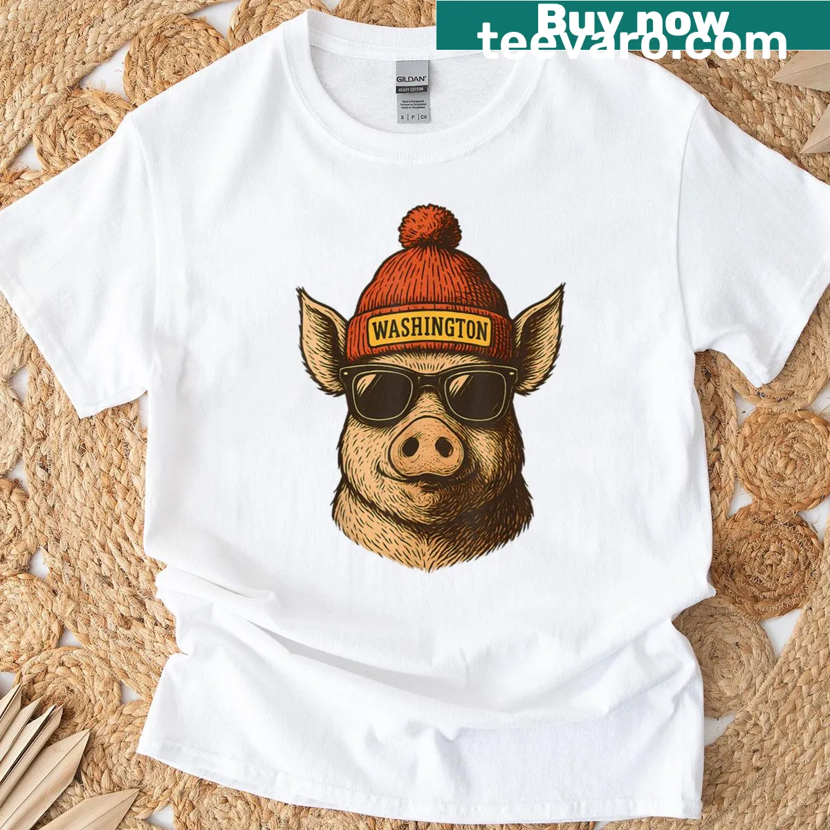 Vintage Washington t-shirt featuring 80s and 90s graphics — on a men's t-shirt