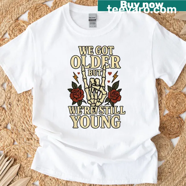Vintage roses design T-shirt with sentimental message about youth