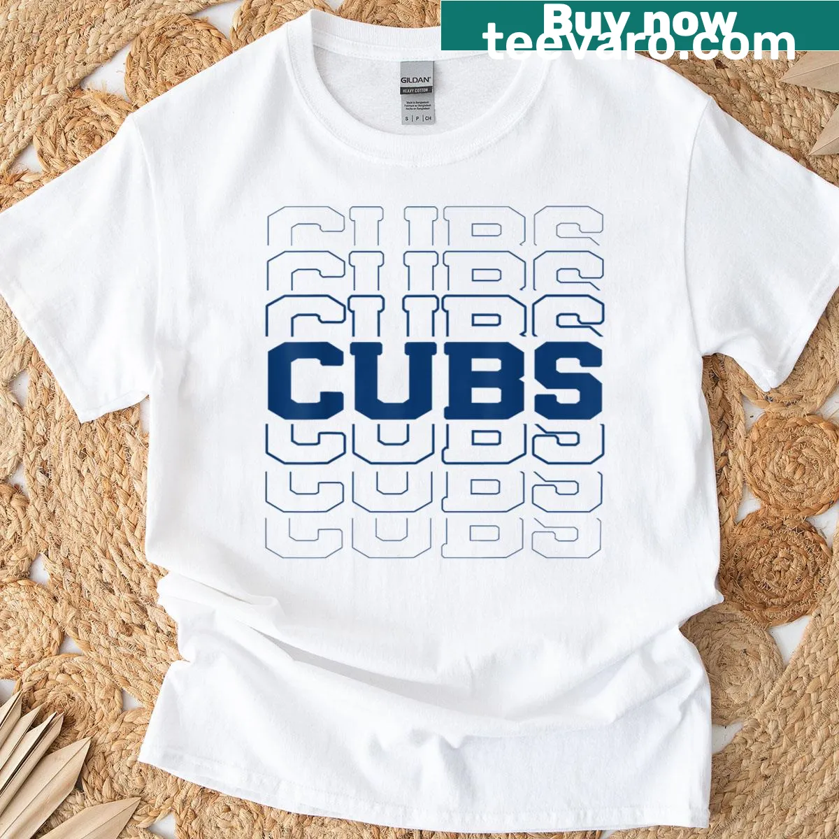 Retro Cubs name design on a vintage T-shirt — on a men's t-shirt