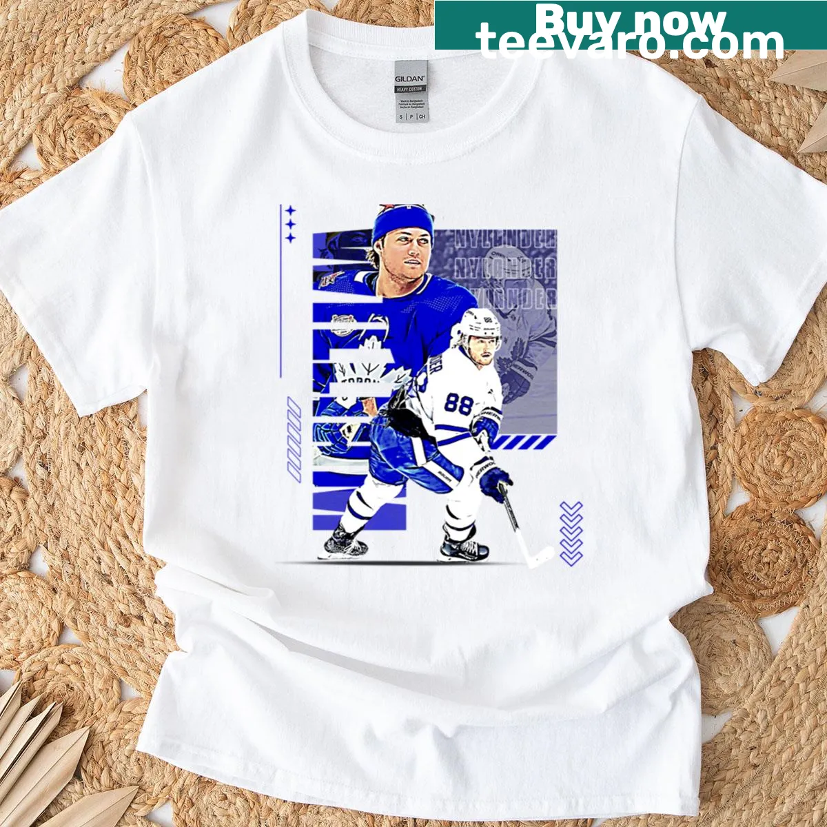 Illustration of hockey player William Nylander on T-shirt — on a men's t-shirt