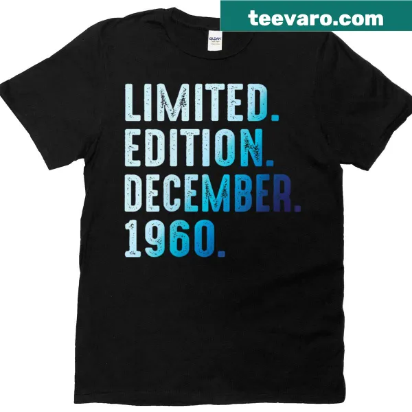 Retro t-shirt celebrating December 1960 with vintage design