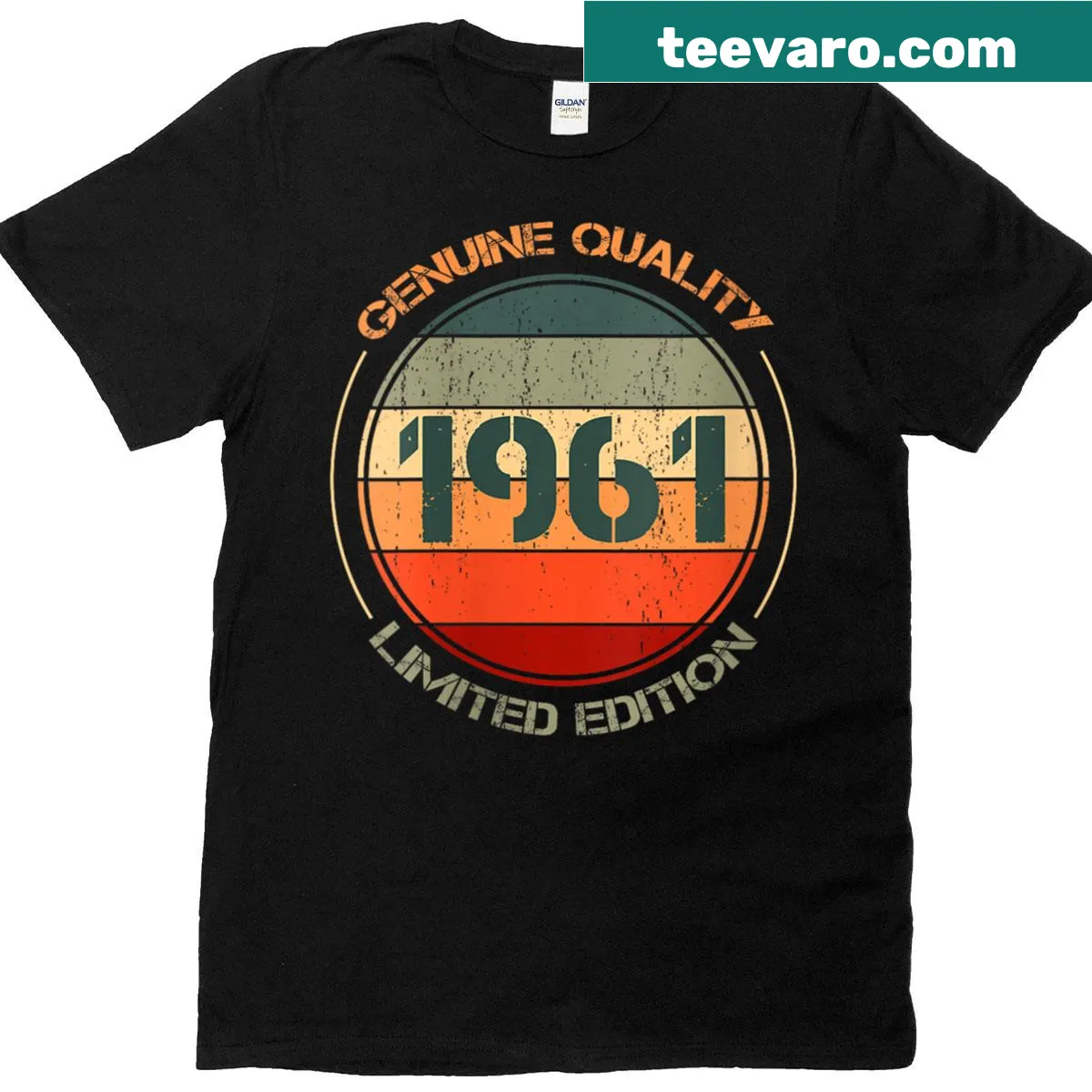 Vintage Women's 1961 birthday T-shirt with funny retro design — on a men's t-shirt