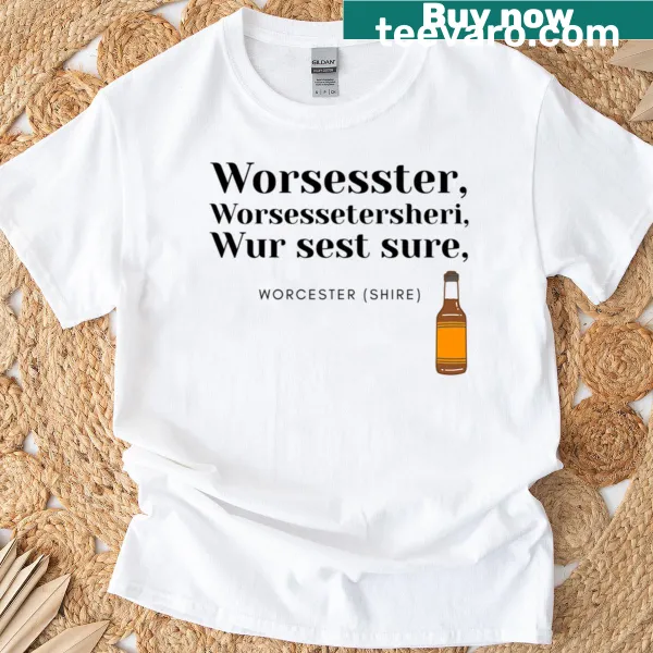 Illustration of Worcester sauce on a playful T-shirt