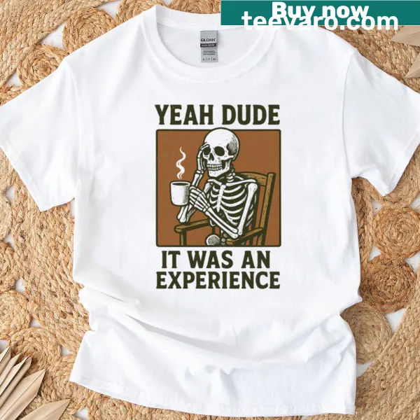 Vintage skeleton humor graphic T-shirt with witty saying