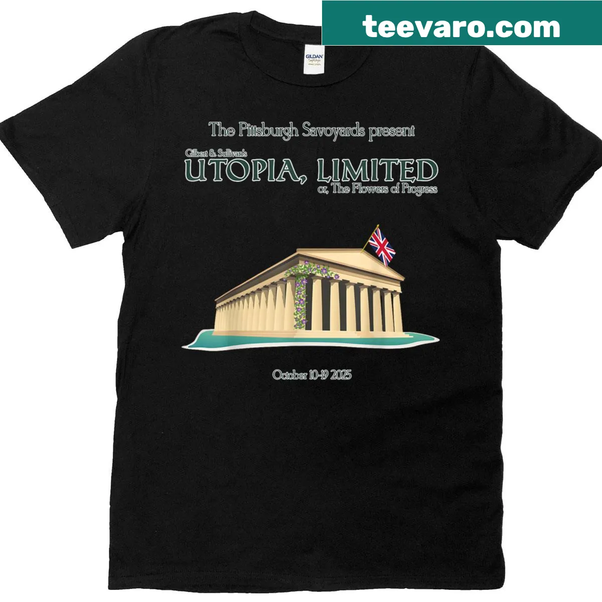 Inspirational T-shirt with typography about a utopian future in 2025 — on a men's t-shirt