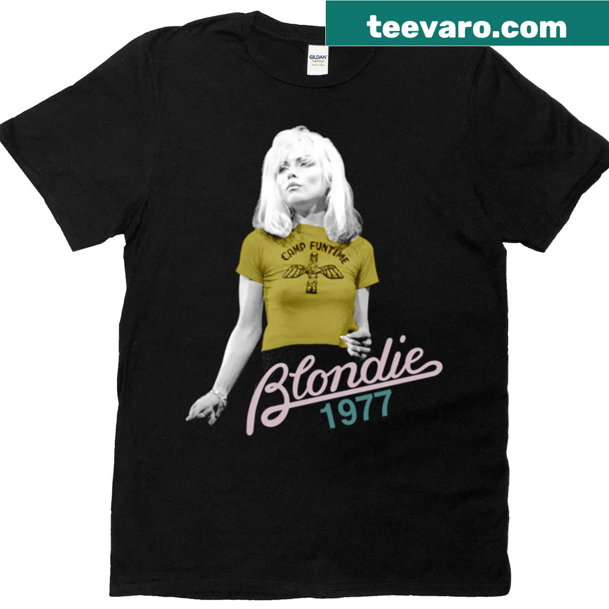 Retro T-shirt celebrating 80s rock music and bands — on a men's t-shirt