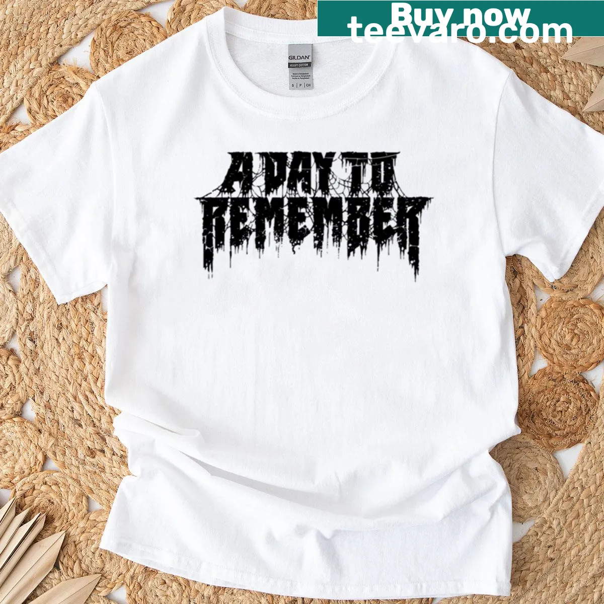Vintage-style t-shirt celebrating the band A Day To Remember — on a men's t-shirt
