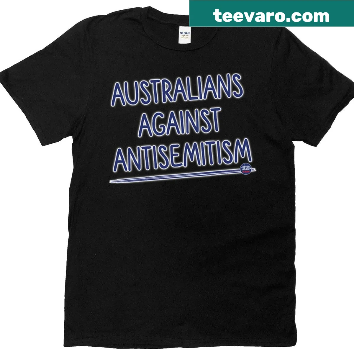 Bold t-shirt promoting awareness against antisemitism — on a men's t-shirt