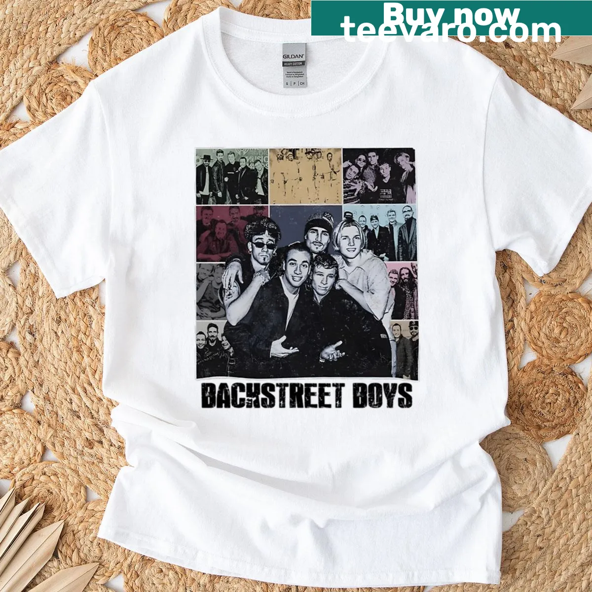 Backstreet Boys Retro T-shirt with vintage fan art — on a men's t-shirt