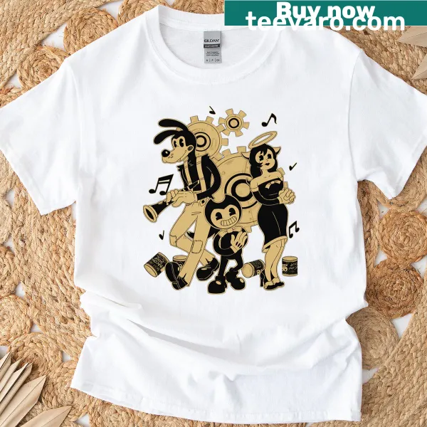 Charming Bendy graphic from Bendy and the Ink Machine on a t-shirt