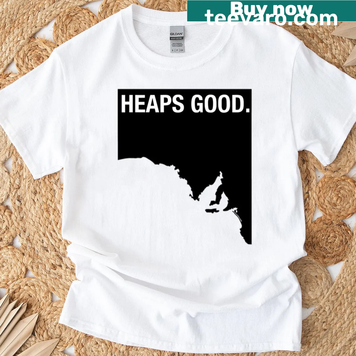 Playful graphic on a Heaps Good Merchandise T-shirt — on a men's t-shirt