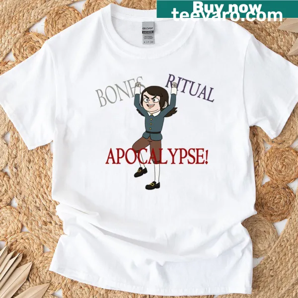 Skull graphic with mystical symbols on Bones Ritual T-shirt