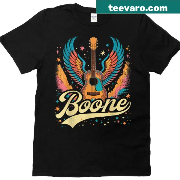 Vintage-style Boone family personalized t-shirt with US flag design