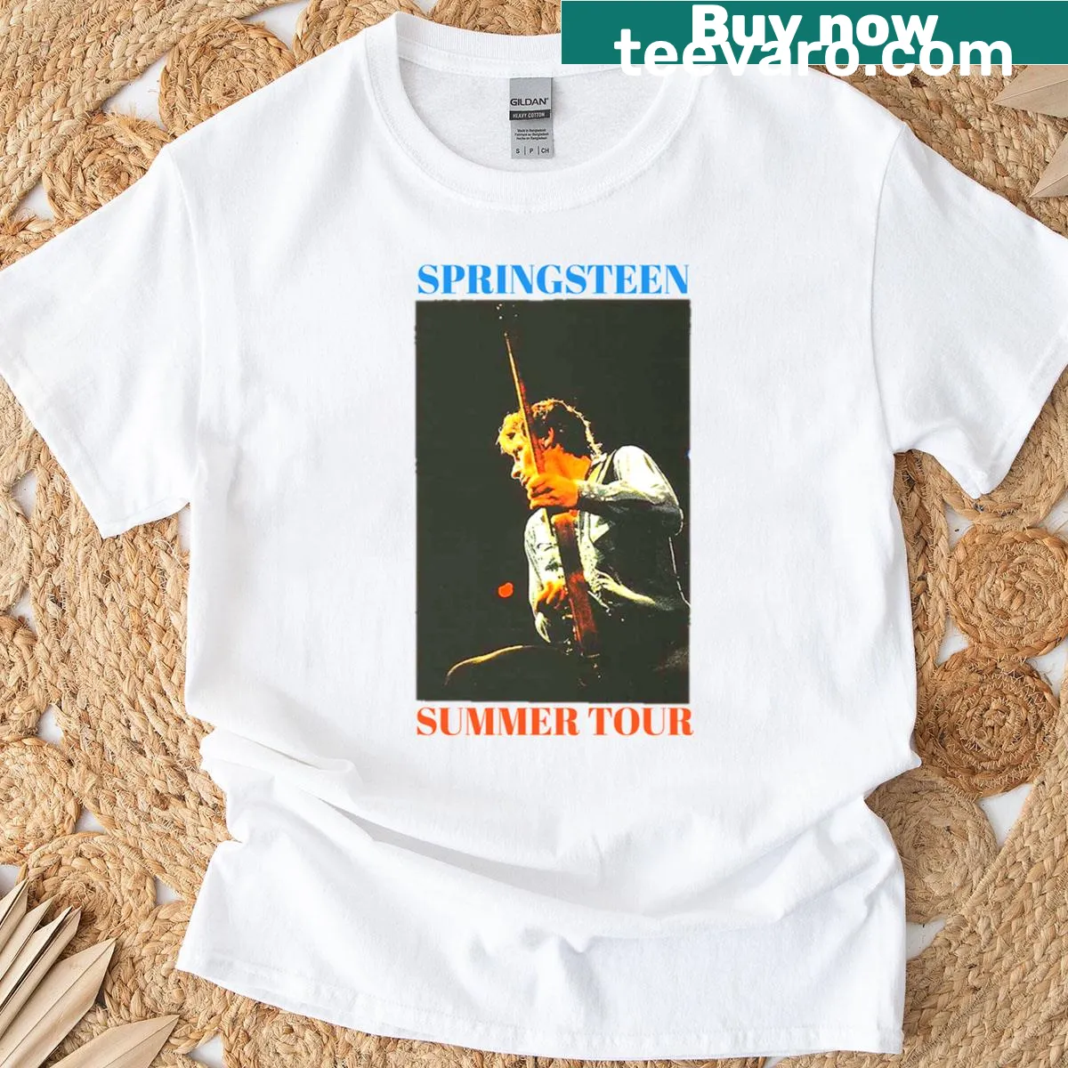 Retro Bruce Springsteen t-shirt featuring nostalgic graphic design — on a men's t-shirt