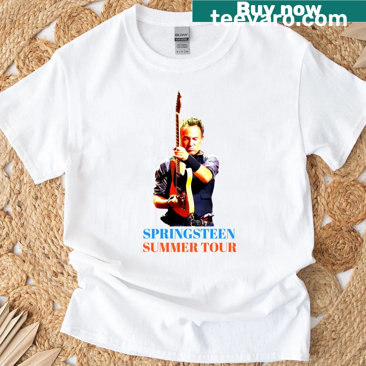 Bruce Springsteen Retro 2025 Tour T-shirt with vintage design — on a men's t-shirt