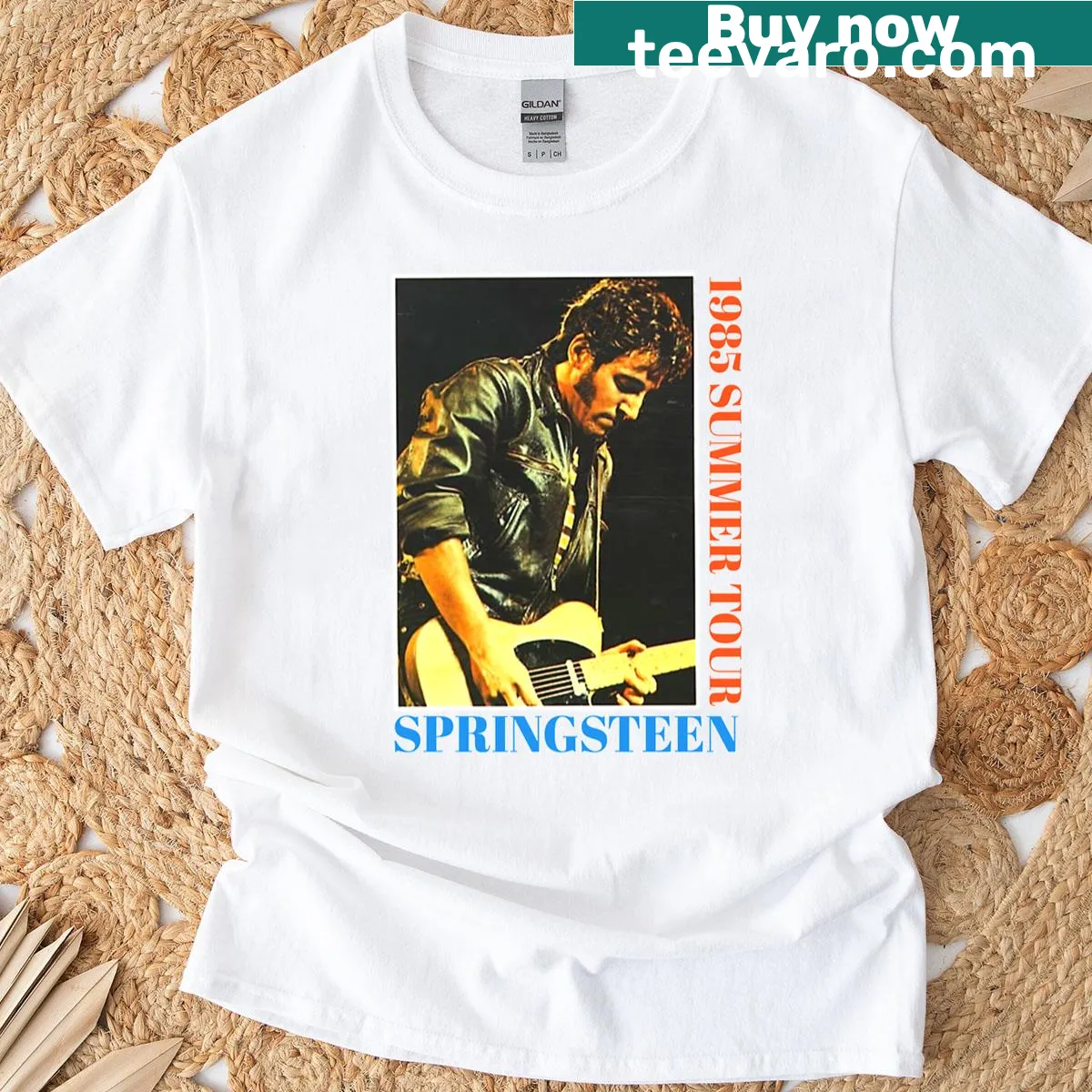 Vintage Bruce Springsteen concert graphic T-shirt — on a men's t-shirt