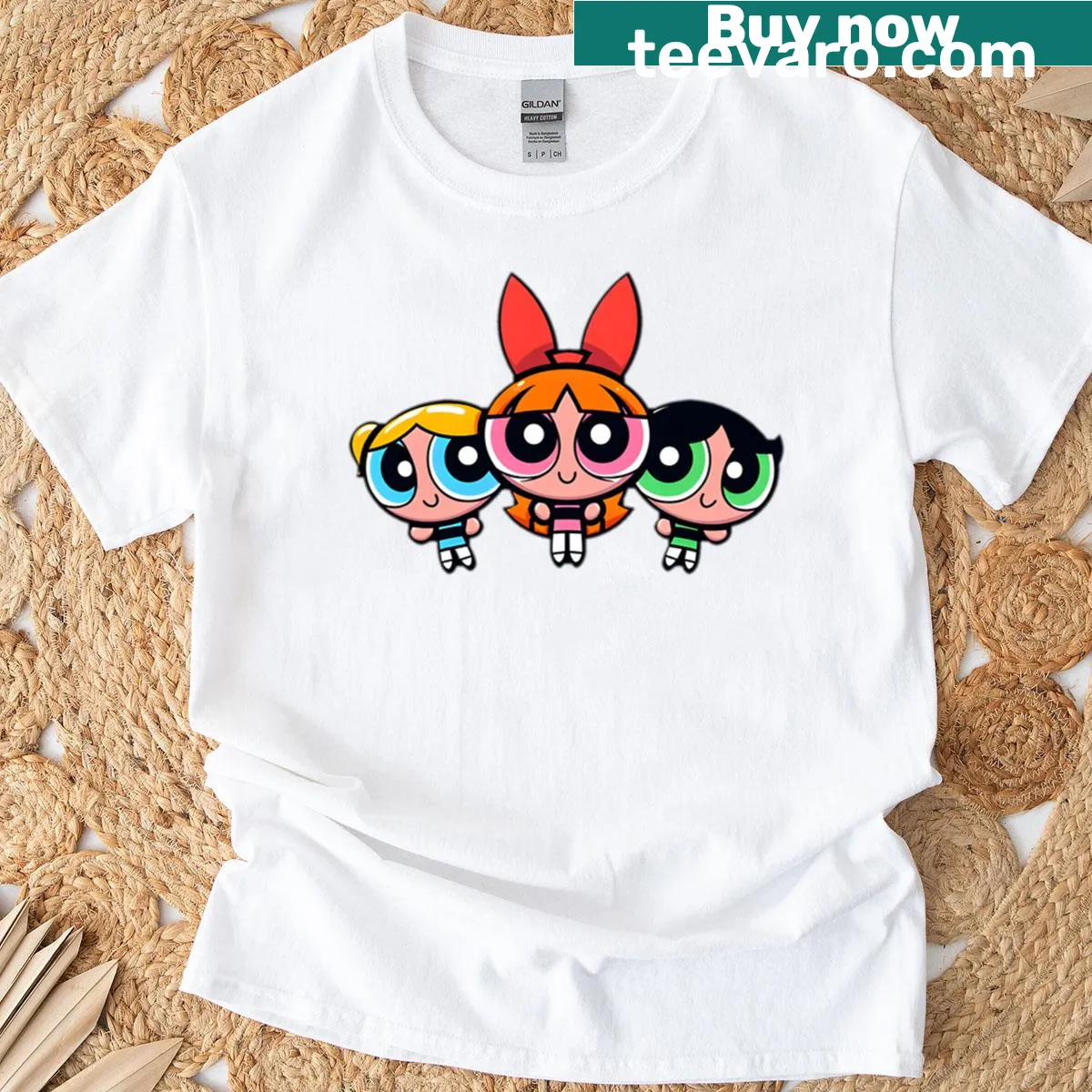 Cute Bubbles Powerpuff Girls T-shirt with playful design — on a men's t-shirt