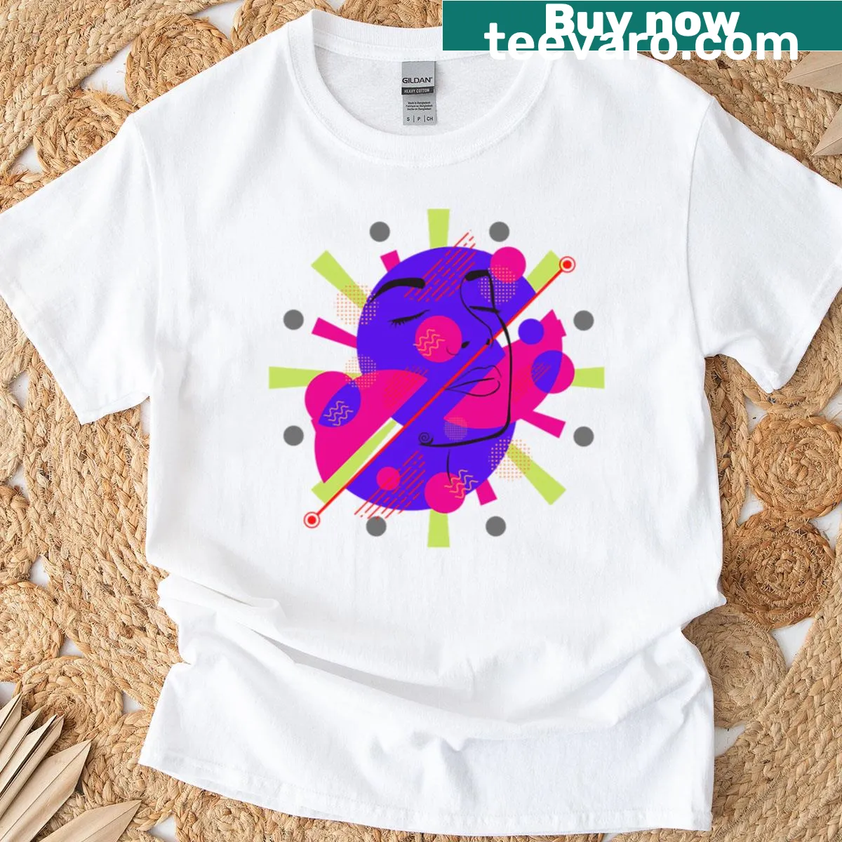 Whimsical 'Bunter Geist' playful ghost illustration t-shirt — on a men's t-shirt