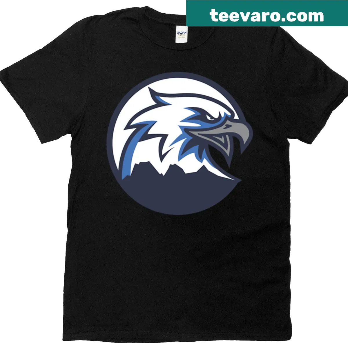 Canmore Eagles Hockey T-shirt featuring team emblem — on a men's t-shirt