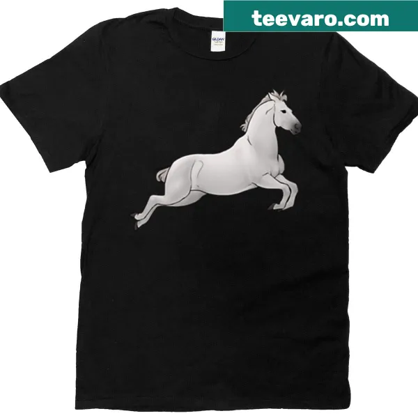 Illustration of a gray Lipizzaner horse on a t-shirt