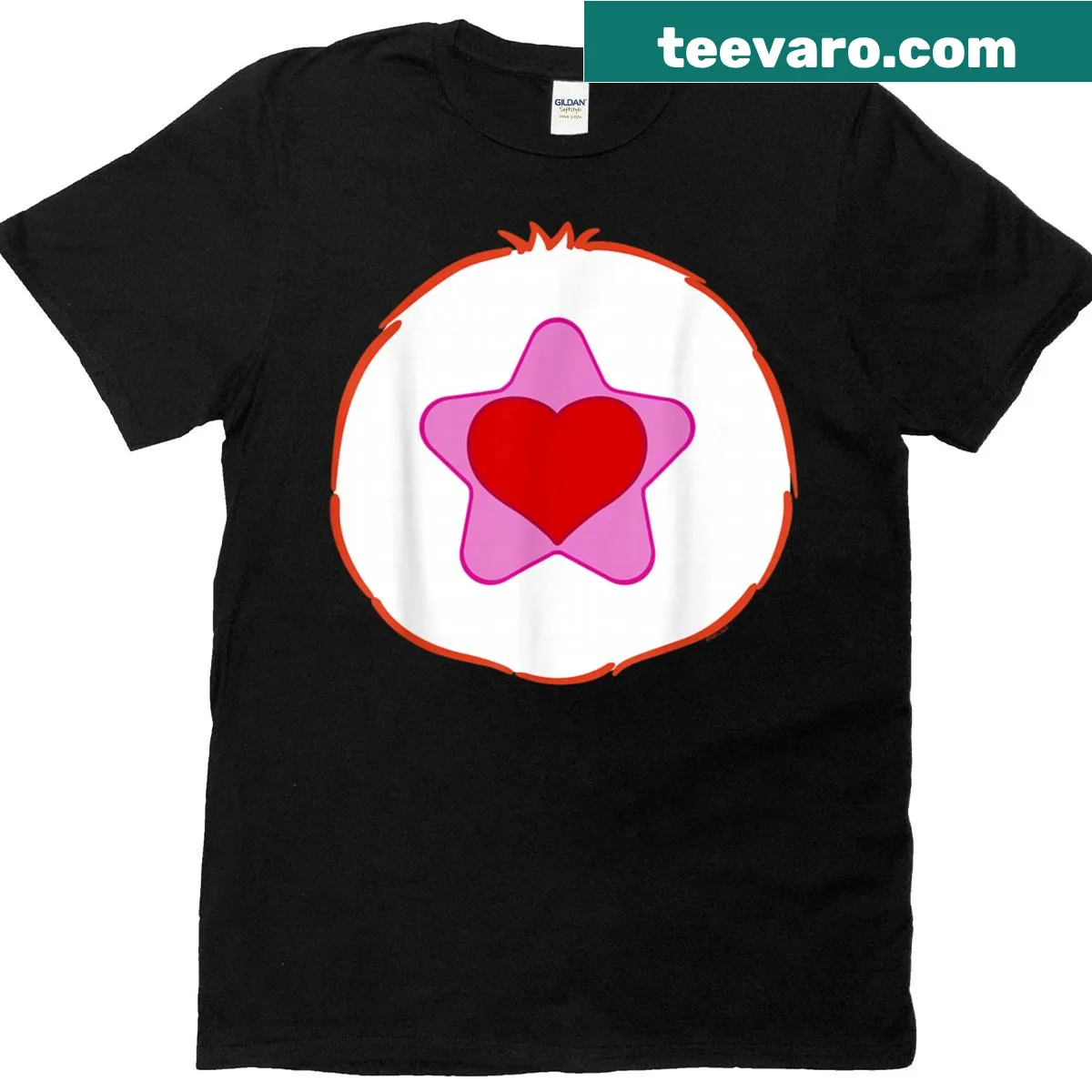 Illustration of Proud Heart Cat from Care Bears on a t-shirt — on a men's t-shirt