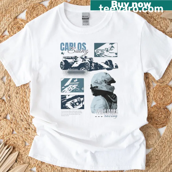 T-shirt featuring Carlos Sainz's racing number 55