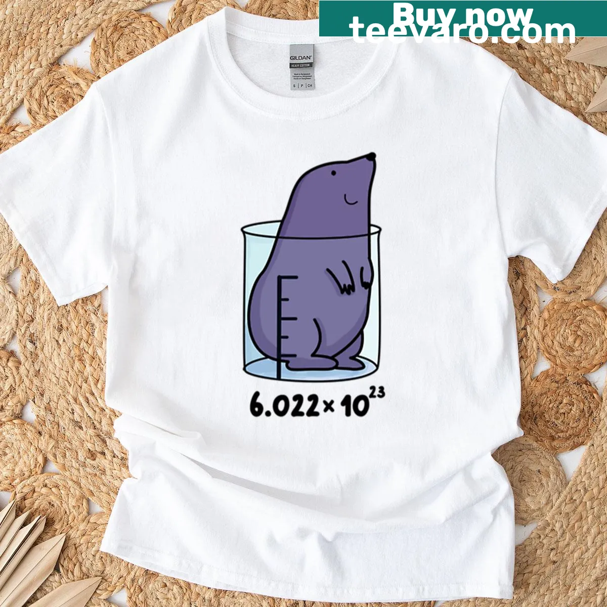 Funny chemistry animal pun graphic on a T-shirt — on a men's t-shirt