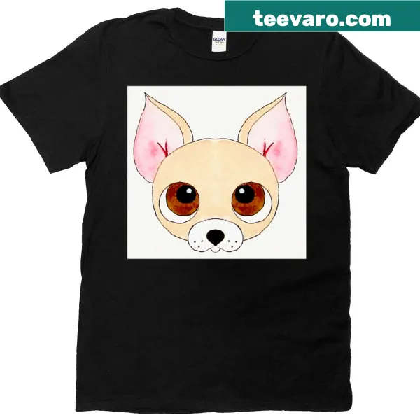 Cartoon illustration of a cute Chihuahua on a t-shirt