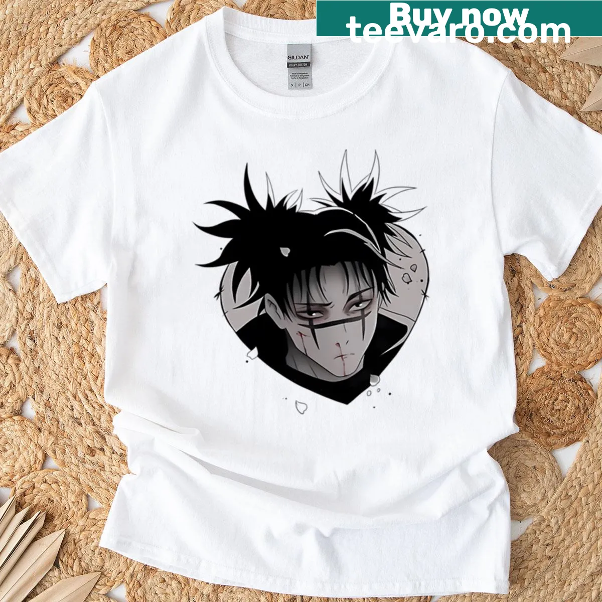 Humorous T-shirt featuring playful older brother graphic — on a men's t-shirt