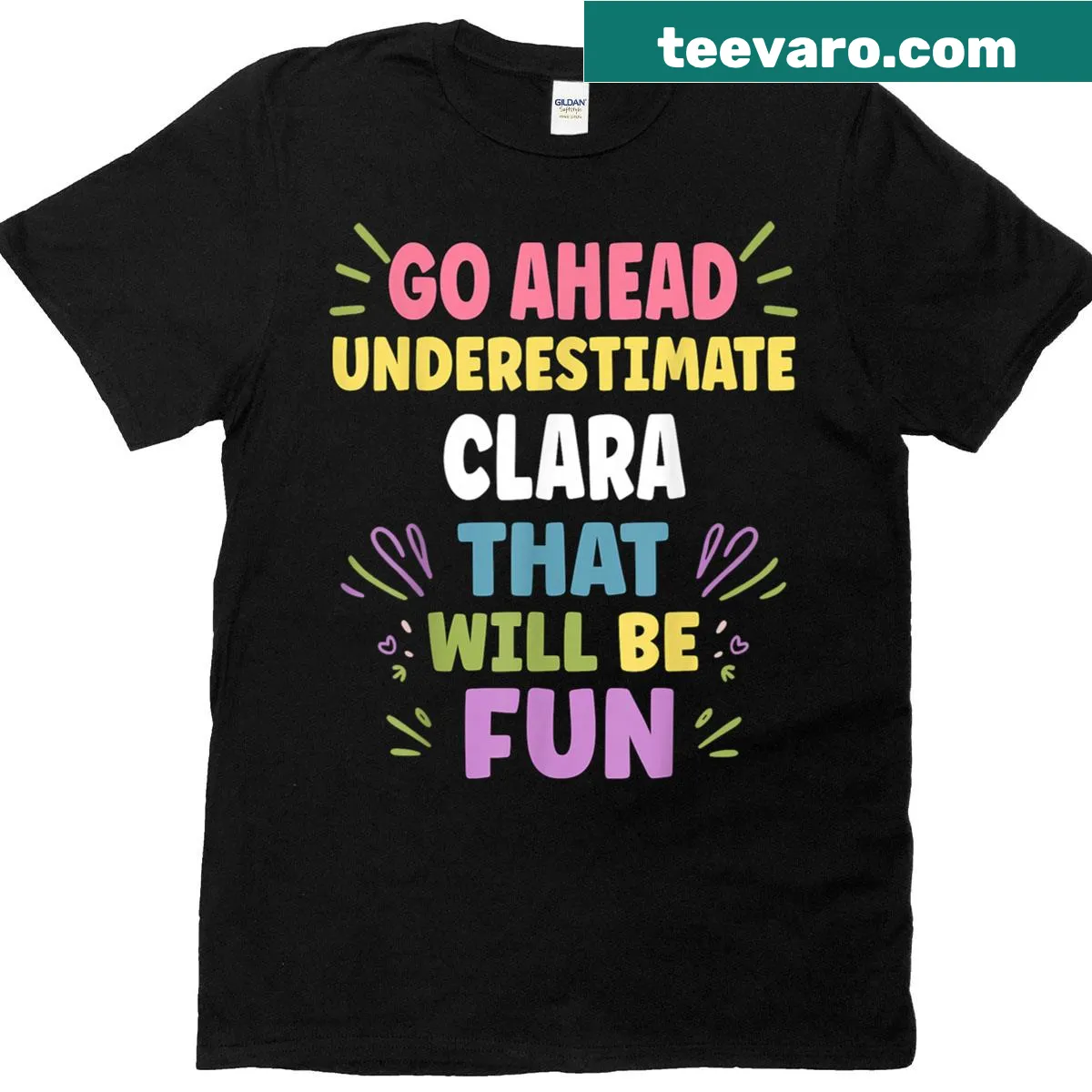 Personalized T-shirt featuring the name Clara — on a men's t-shirt