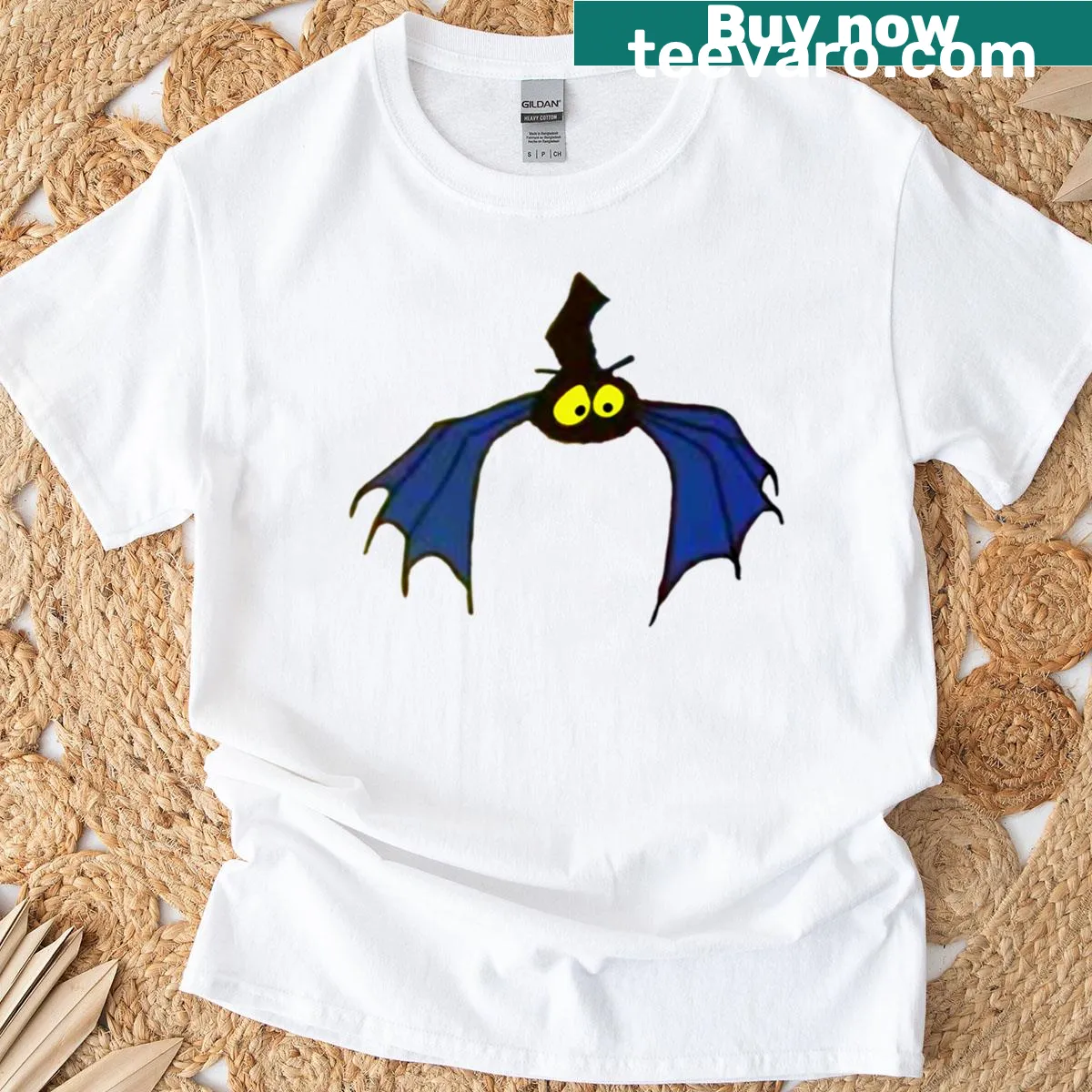 Eerie Count Bloodcount Bat T-shirt with spooky graphic — on a men's t-shirt