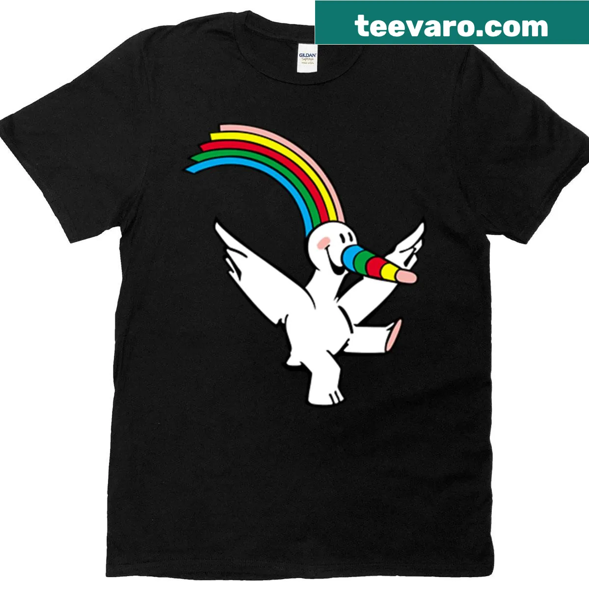 Cute cartoon bird Curro t-shirt for kids — on a men's t-shirt