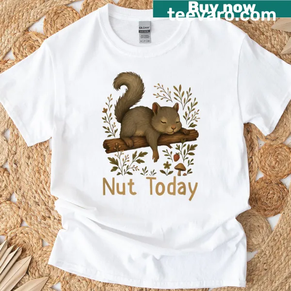 Cute squirrel graphic t-shirt with a cottagecore theme