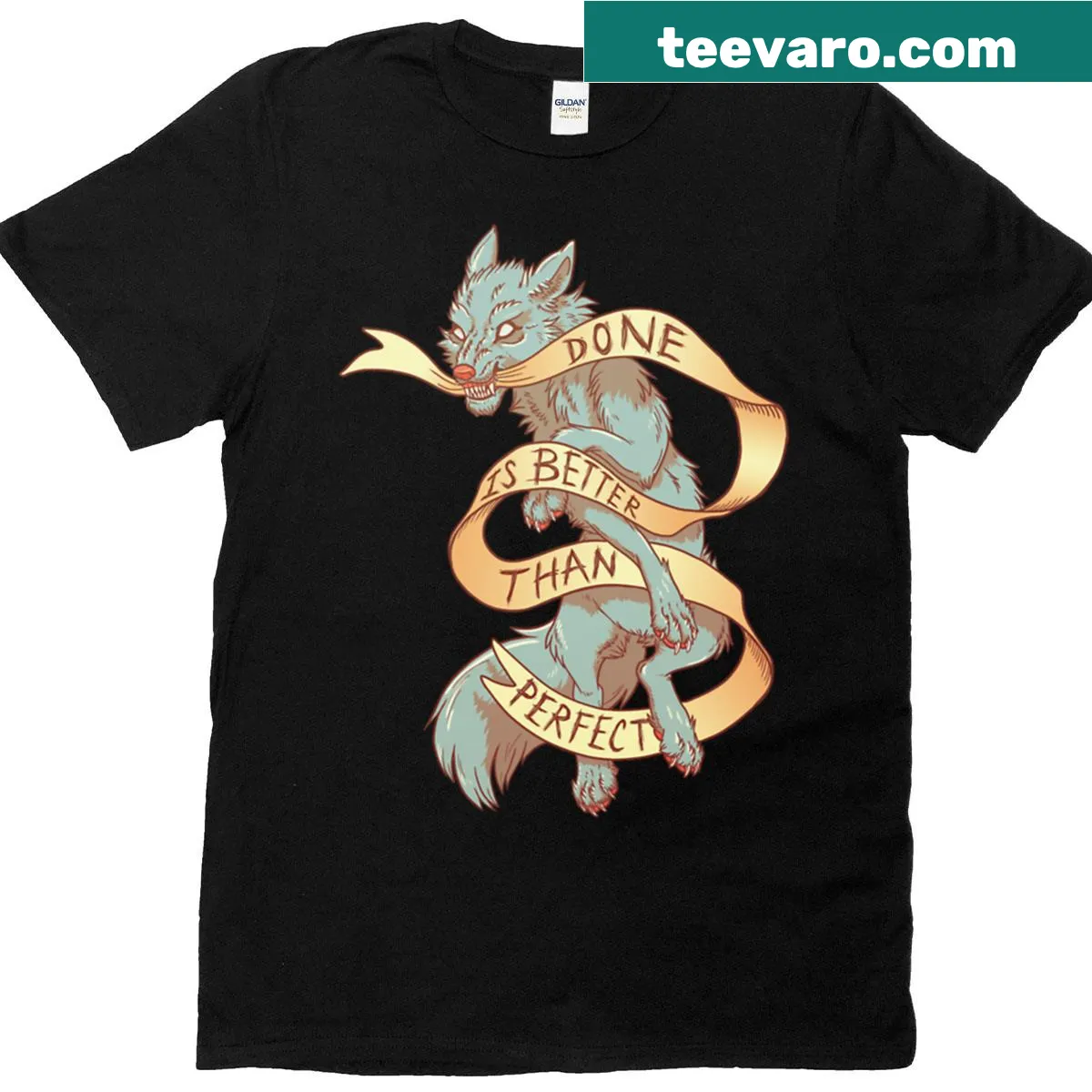 Inspirational t-shirt with the text 'Done Is Better Than Perfect' — on a men's t-shirt