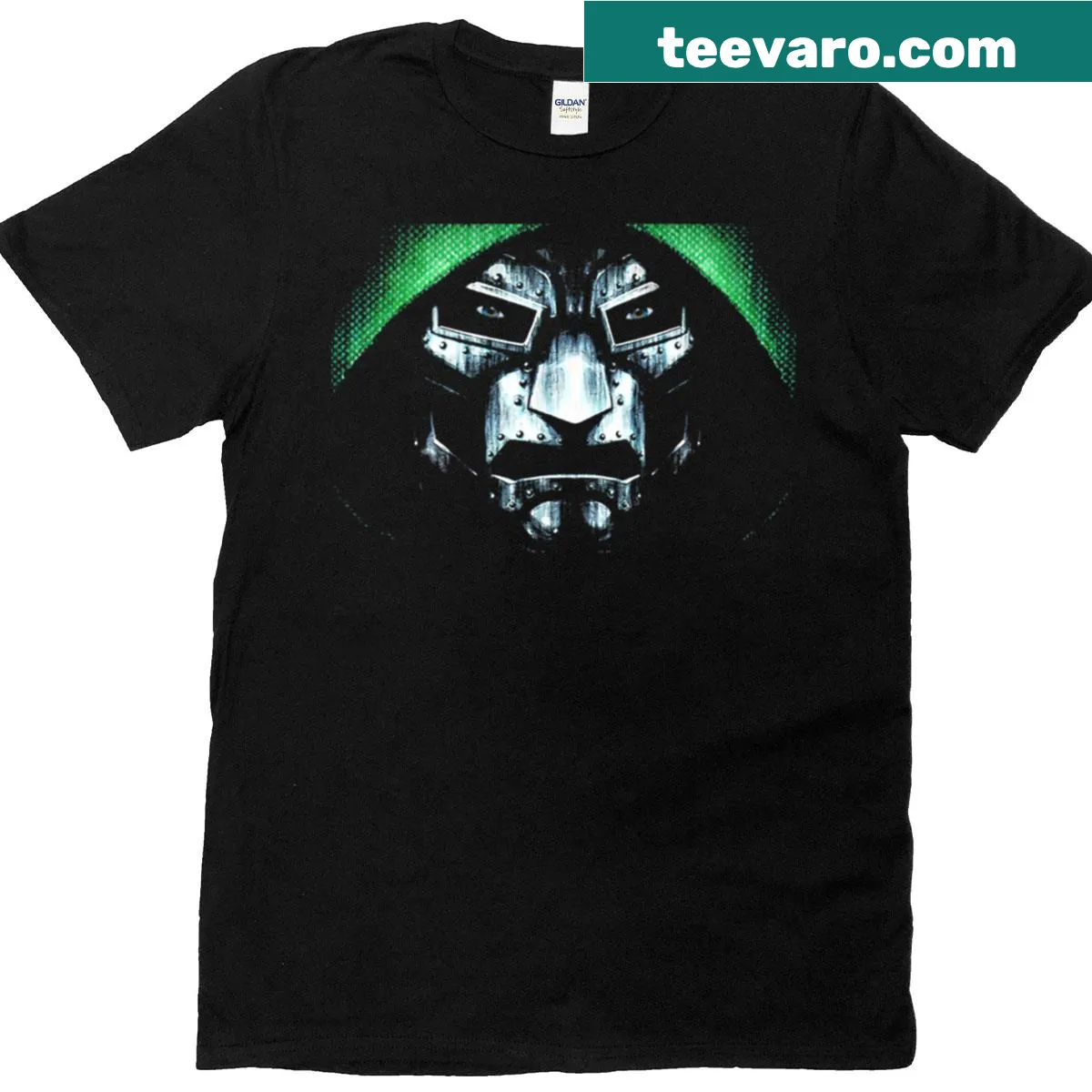Typography graphic T-shirt stating 'Doom - The Ultimate Villain' — on a men's t-shirt