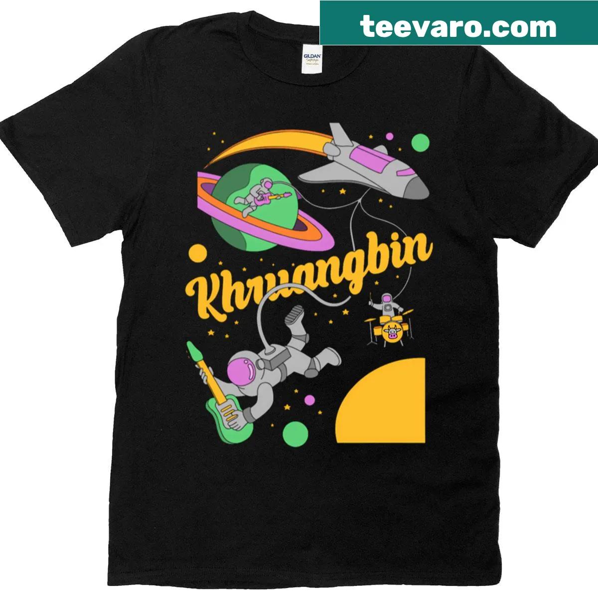 Illustrative design of flying high above nature T-shirt — on a men's t-shirt