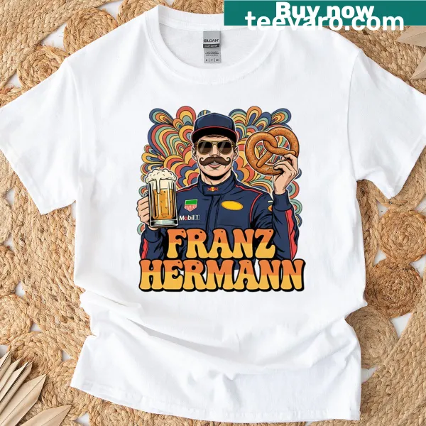 Max Verstappen parody art t-shirt with mustache meme illustration