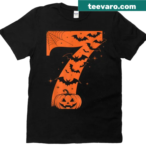 Couples Halloween t-shirt with meme design featuring numbers 6 and 7