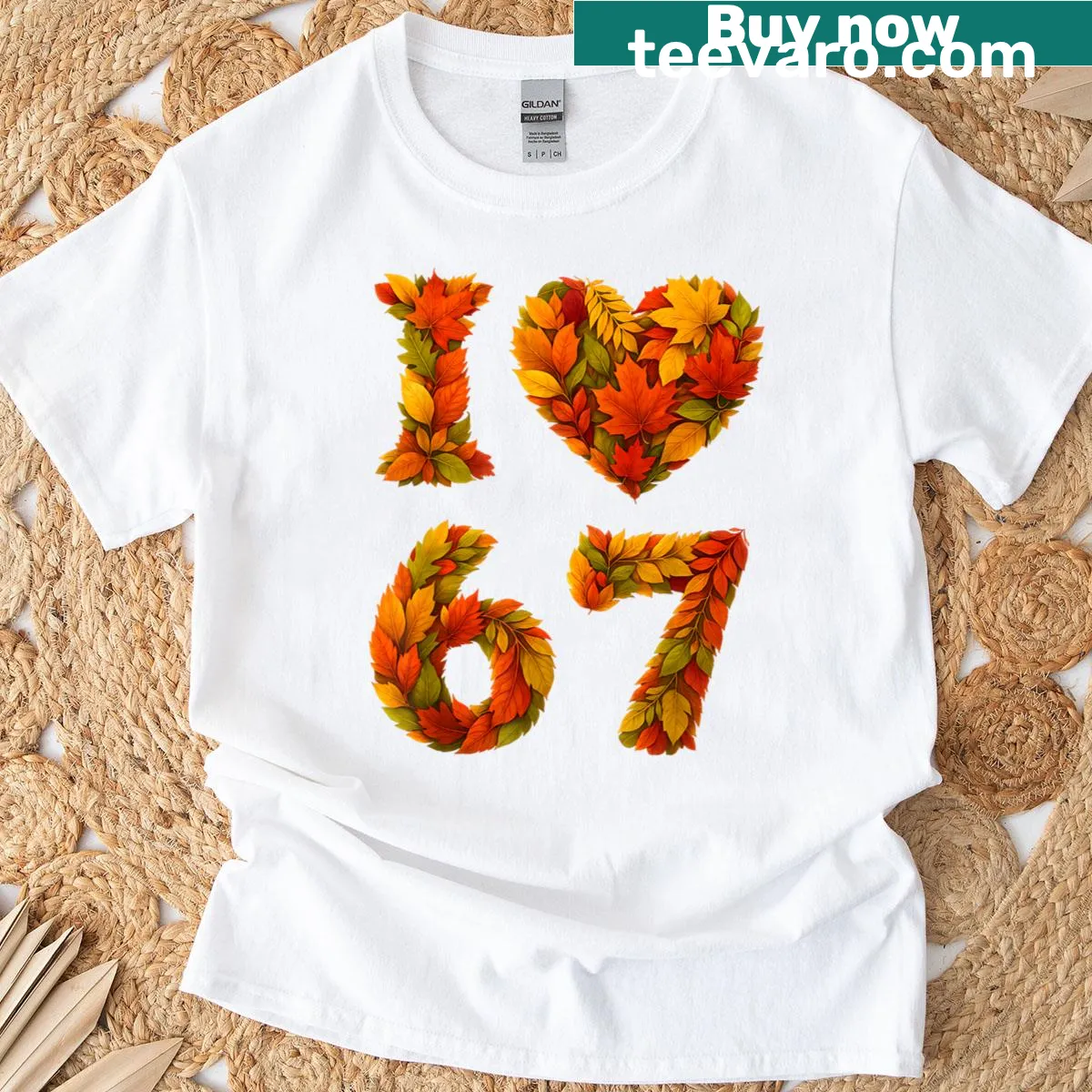 T-shirt featuring a humorous design with the phrase I Love 67 — on a men's t-shirt