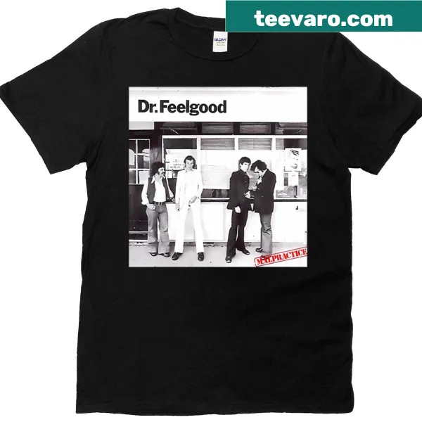 Vintage retro t-shirt with 'Dr. Feelgood' design in distressed print